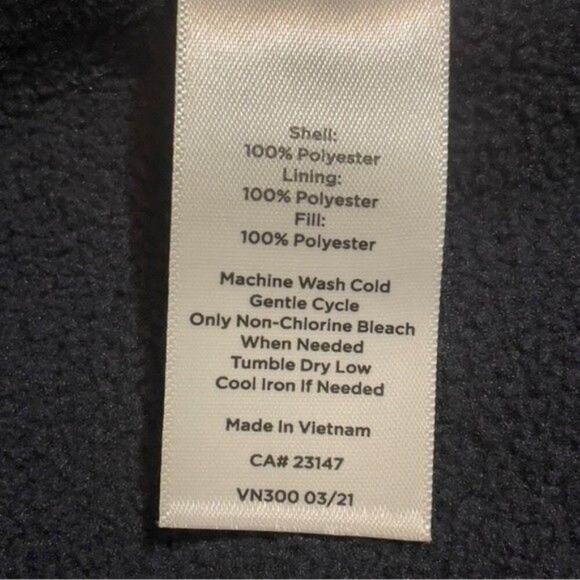 Talbots · XS · Diamond Quilted Blue Floral Vest · Cinch-Back Hip Length Layering - Picture 7 of 7